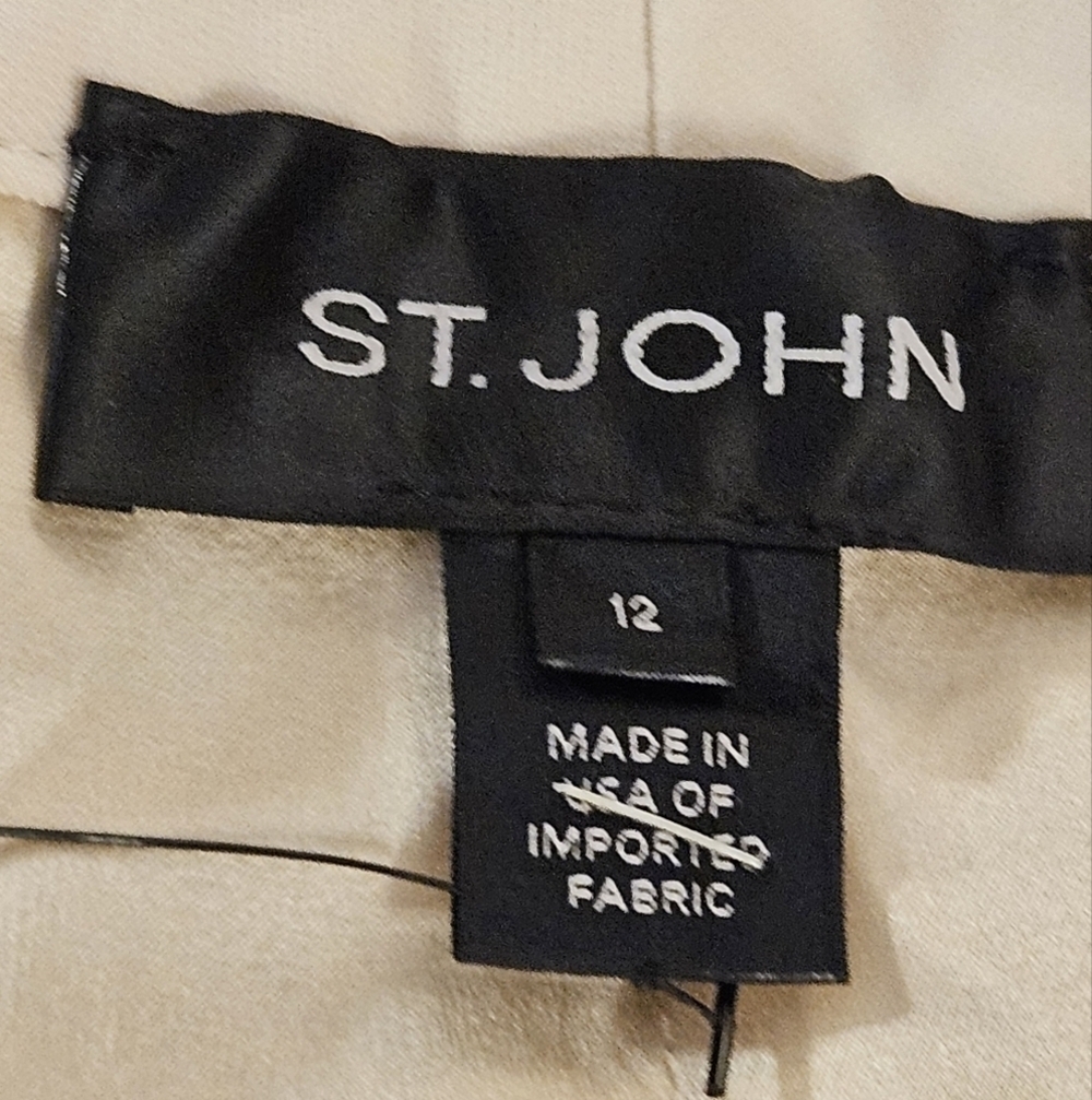 St. John Pants Size XL Cream - Picture 6 of 7